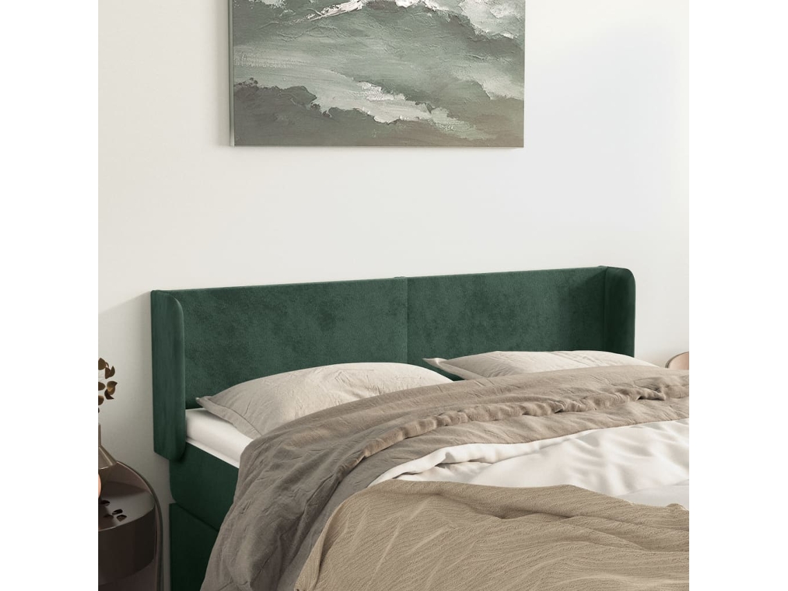 Cabeceropanel De Cabeceradecoración De Pared De Terciopelo Verde Oscuro 147x16x78/88 Cm Wsd946948