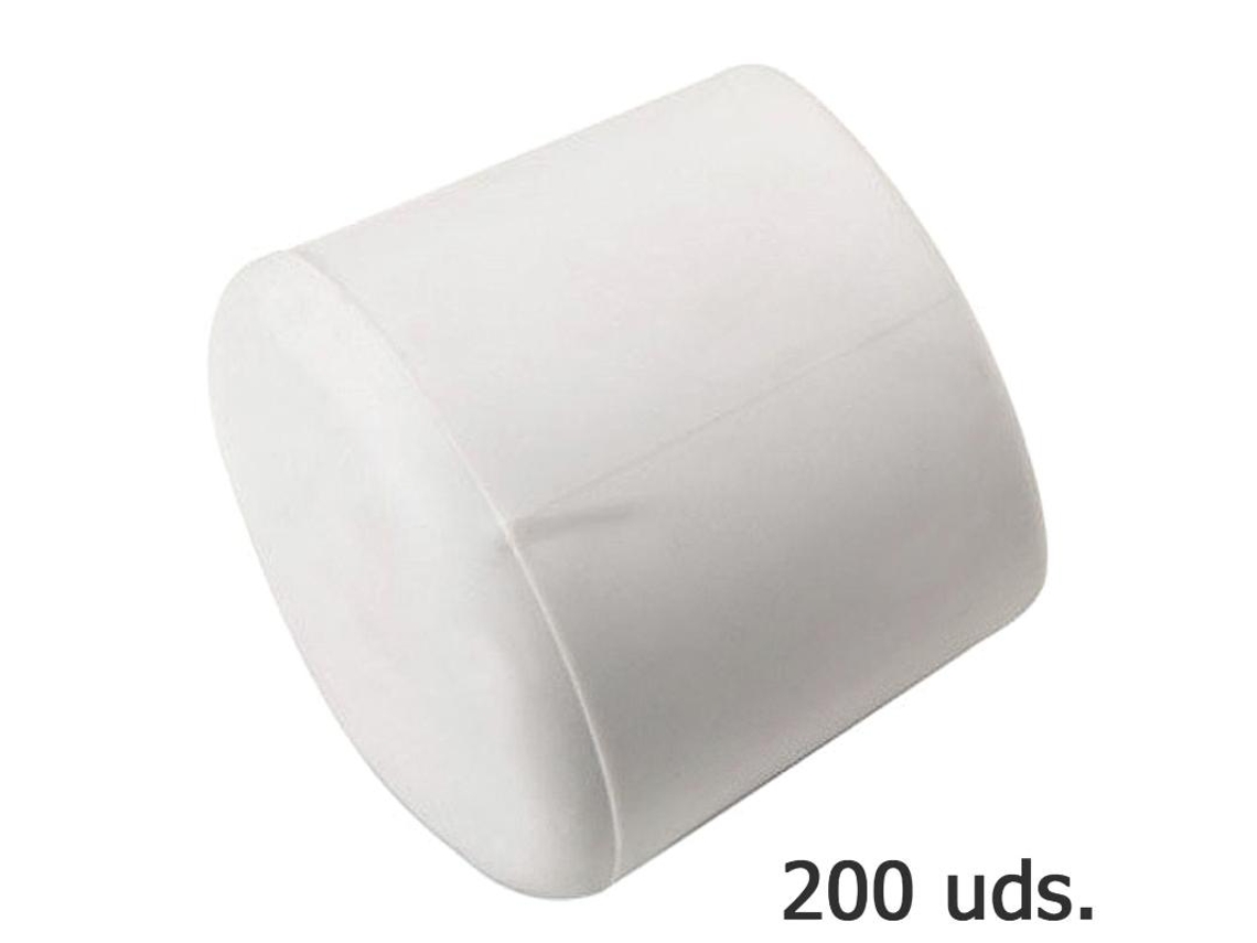 Contera plastico redonda exterior blanca 14 mm. bolsa 200 unidades