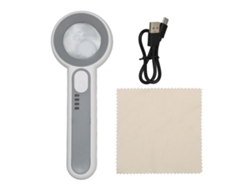 Lupa De Mano 11x Recargable Con Luz Led Y Botón Táctil De 3 Niveles Para Trabajos De Cerca Y Lectura De Libros.