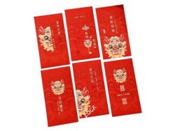 2026 6 Sobres Rojos Año del Dragón 2024 Dibujos animados para el Festival de Primavera Navidad china