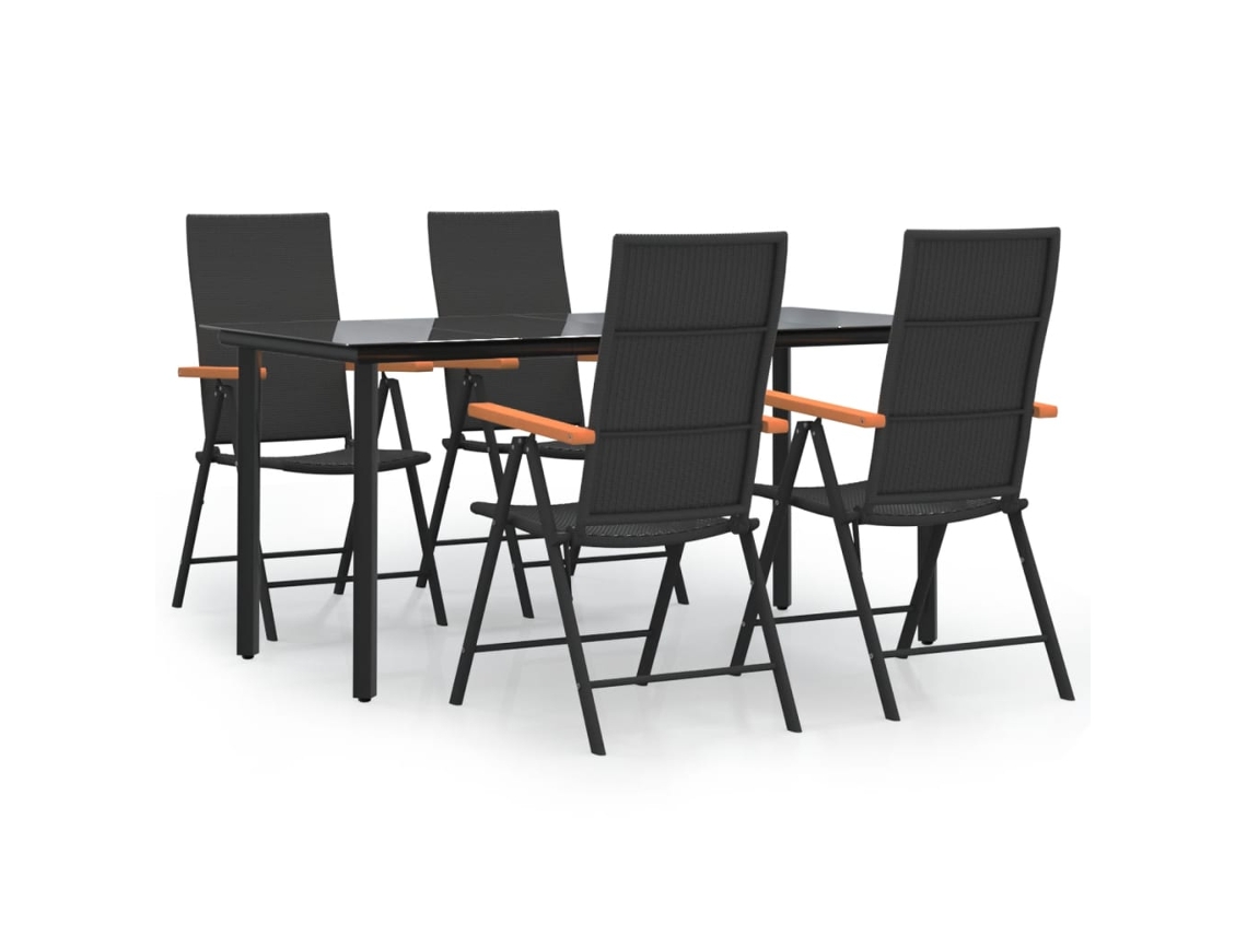 Maison Exclusive - Juego Comedor De Jardín 5 Piezas Ratán Sintético Negro Y Marrón