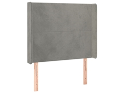 Maison Exclusive - Cabecero Con Orejas De Terciopelo Gris Claro 93x16x118/128 Cm