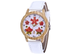 Reloj De Pareja Casual De Cuarzo Con Correa De Denim Simple Patrón Blanco