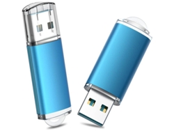 Linjou Paquete De 2 Memorias Usb 3.0 De Alta Velocidad De 64 Gb Para Pc, Portátil, Tableta, Tv Y Coche (azul)