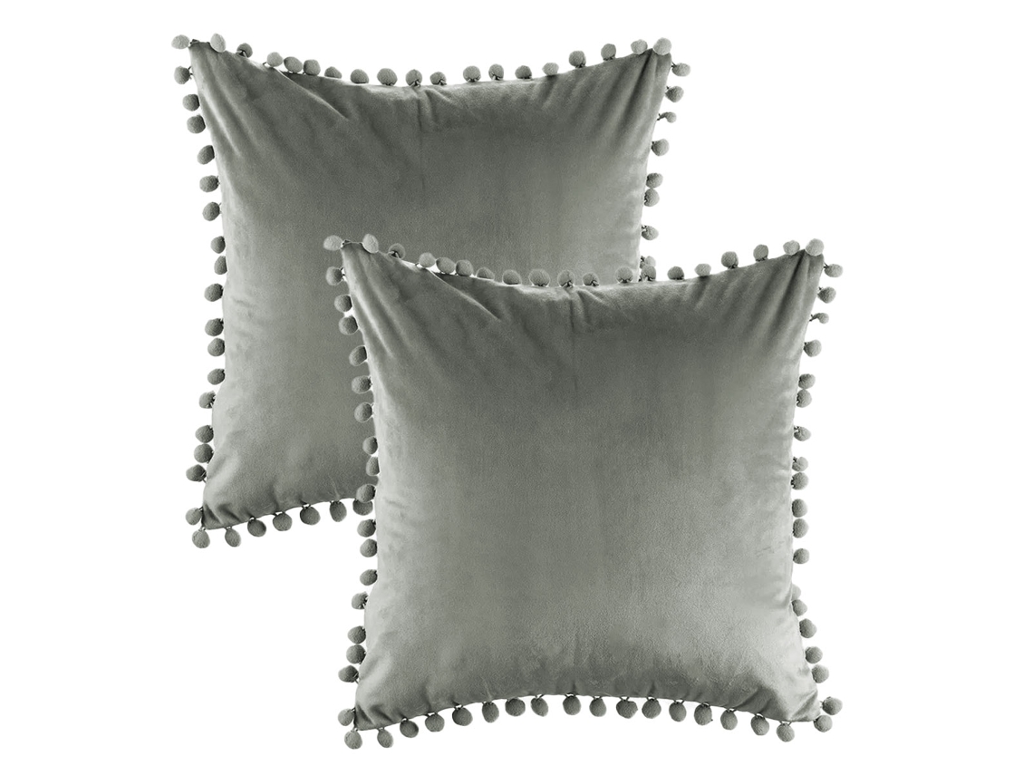 2 Fundas De Almohada De Terciopelo Suave Y Granulado, 45,7 X 45,7 Cm