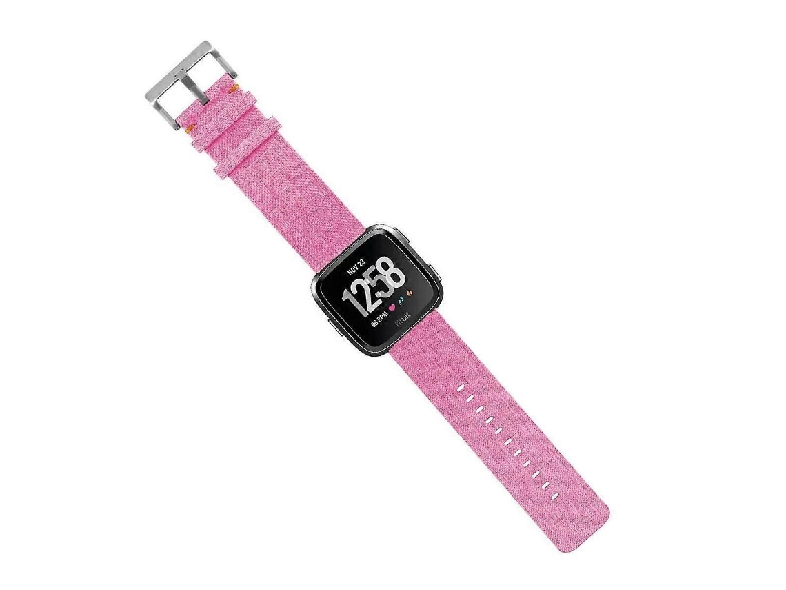 Correa de lona delicada para reloj inteligente, compatible con Fitbit Versa, rosa, GOKOCO
