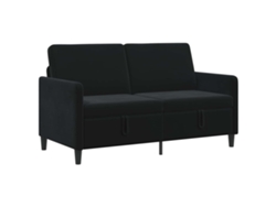 Sofá Con Almacenamiento Negro 152 X 78 X 87 Cm Poliéster