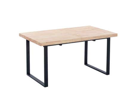 Mesa de Comedor ABECEDARIO Extensible (Negro - Metal y Madera - 140-180 x 76 x 80 cm)