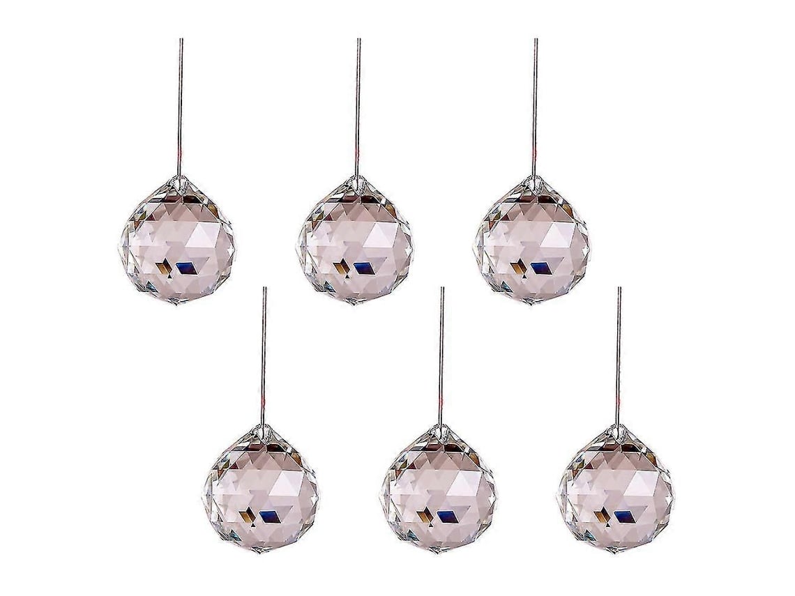 Esfera de cristal de 40 mm (1,57 pulgadas) - Juego de 6 piezas para lámparas de techo, Feng Shui, decoración para bodas y el hogar.