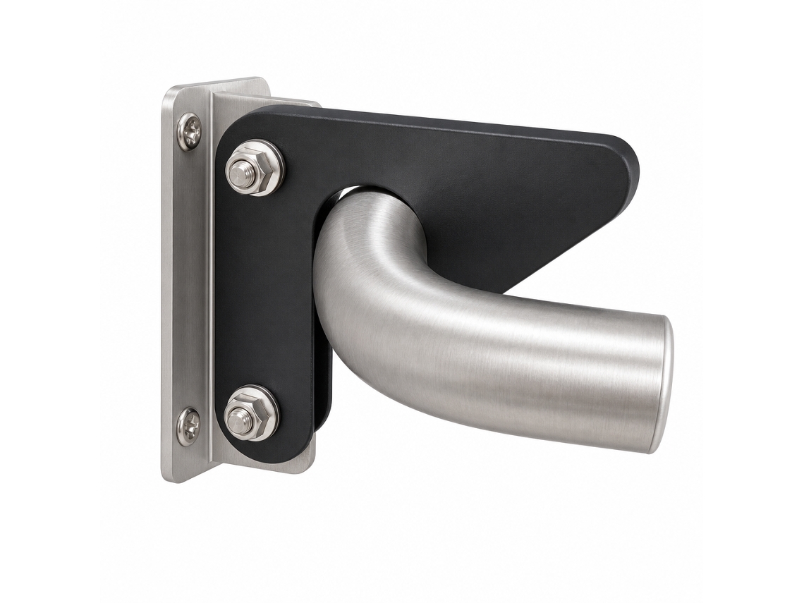 Tope De Puerta Polski Negro Ajustable Para Pared 1 Unidad Con Ranura Para Manilla Hasta 22 Mm Para Interior Y Exterior