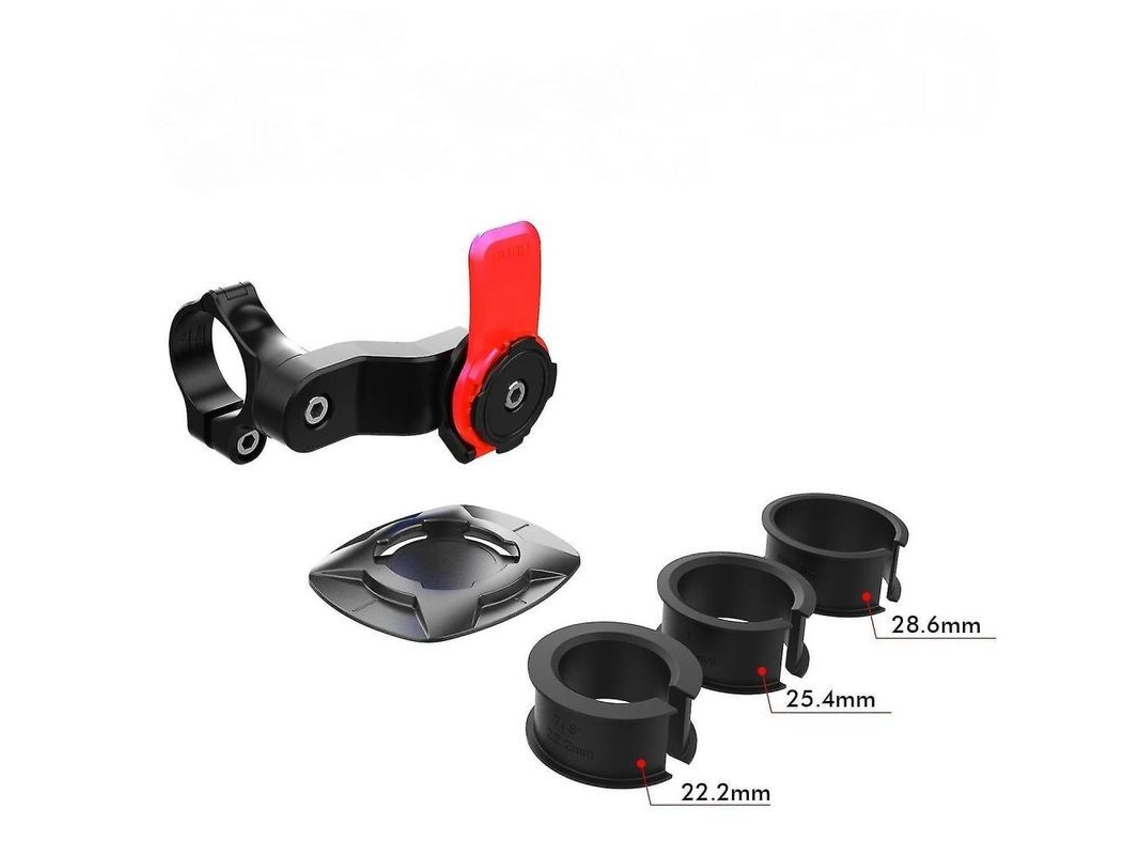 Soporte De Teléfono Para Moto Bicicleta Quad Lock Ajustable Antichoque 4.7-7.2 Pulgadas Negro Rojo