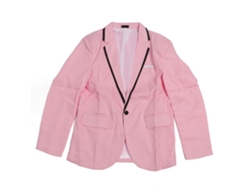 Chaqueta De Traje De Hombre De Corte Ajustado Con Cuello De Solapa, Un Botón, Manga Larga, Rosa, Xl