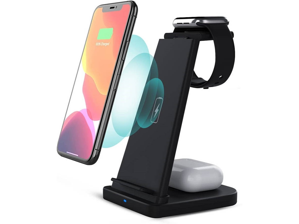 Estación de Carga Sem Rápido Certificação para iPhone XR/11/12 YIZHOOD Negro