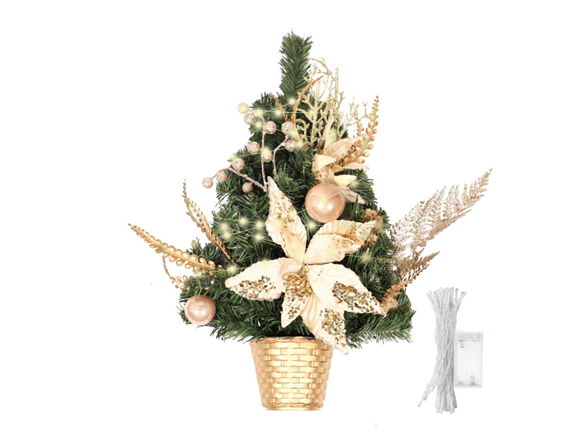 Árbol de media altura con altura regulable de 39 cm. Requiere pilas AA.