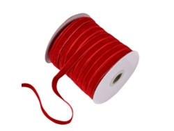 Cinta Decorativa De Terciopelo (roja) Con Carrete, 1 Cm De Ancho, 50 Yardas De Largo, Adecuada Para Envolver Regalos.