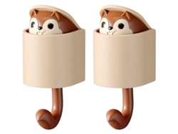 Omni-gancho Adhesivo Sin Rastro, 2 Piezas De Gancho Ardilla, Impermeable, Plástico, Decorativo Para Abrigo, Llave, Bolso, Etc.