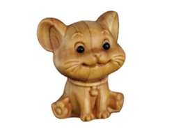 Adornos de ratón de madera con grabado fino para decoración del hogar