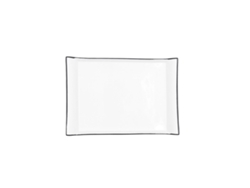 Bandeja de Aperitivos QUID Gastro Black Blanco Cerámica 26 x 18 cm