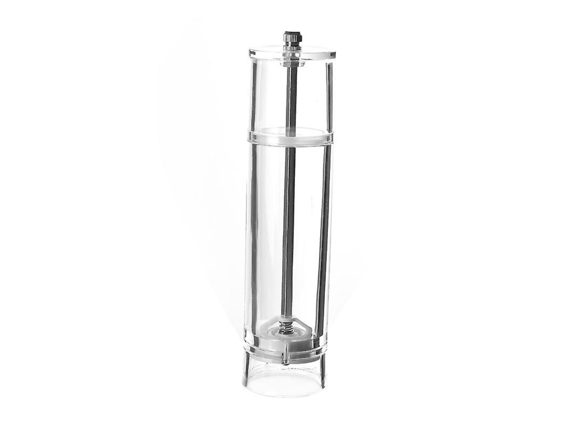 Molinillo de sal y pimienta cilíndrico manual ajustable de acrílico transparente con pieza de cerámica, 8,3 pulgadas.