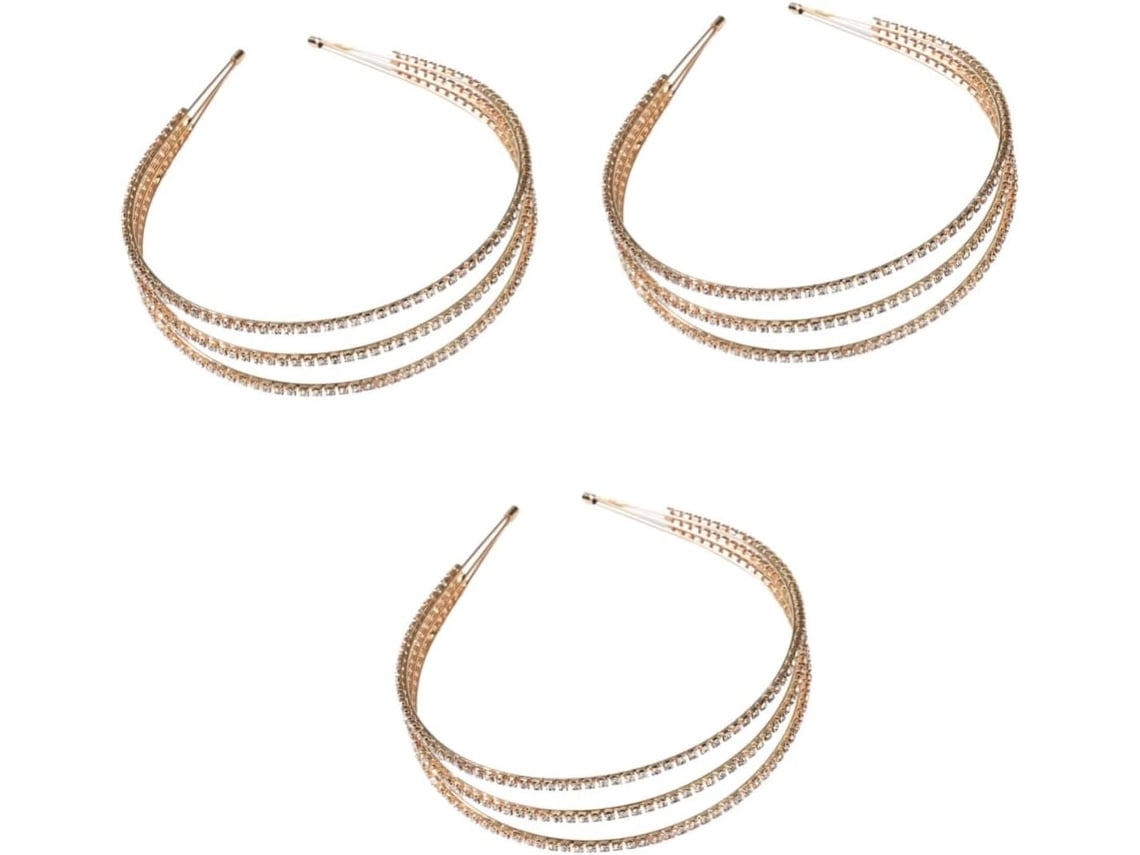 Conjunto De 3 Diademas De Diamantes Modernas Para Mujer, Accesorio Para Bodas, Fiestas E Iglesias.