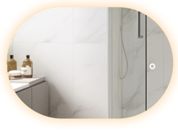 Espejo de baño antivaho sin marco de 90 x 60 cm con luz LED Mirlux