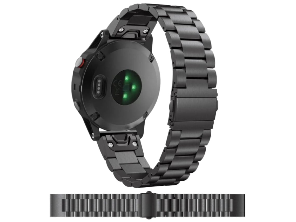 Correa de Acero Inoxidable para Garmin Descent G1 Solar Negra VEANXIN