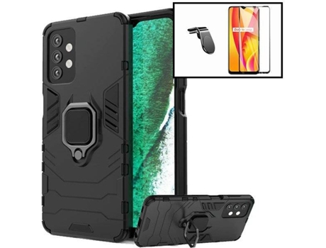 Carcasa + Protector + Soporte Magnético L Safe Driving Samsung Galaxy A52 5G PHONECARE Military Defender Negro
