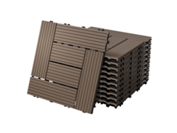 Ecd Germany Baldosas De Patio Wpc De 30x30 Cm 55 Piezas Por 5m² Marrón Oscuro