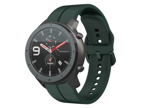 Correa de reloj inteligente para Amazfit GTR 47 mm 22 mm Bucle de silicona (verde oscuro)