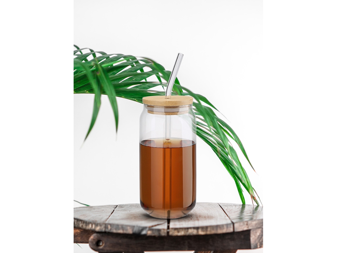 Vaso con forma de lata para cerveza y leche.