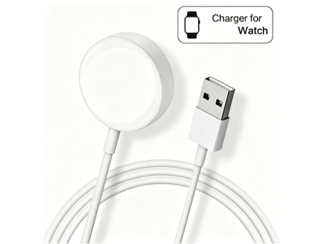 Lote Doble Cable Carga Iwatch Dos Conectores, Cable Flexible 1m Para Uso Hogareño, Oficina Y Salidas De Viaje