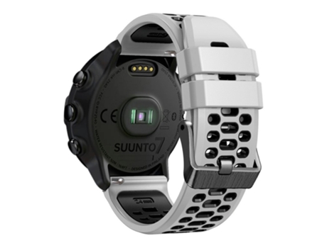 Correa de Silicona bicolor de 24mm diseño de orificios múltiples liberación rápida para Suunto 7/9/9 Baro - blanco/negro