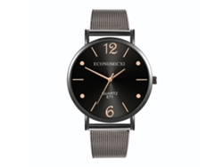 Reloj De Cuarzo De Moda Para Hombre Con Malla De Aleación Ultrafina, Negro+negro