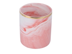 Caja De Almacenamiento De Cerámica Para Pinceles Y Herramientas De Manicura, Organizador De Cosméticos Rosa