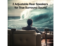 Barra de sonido Bluetooth Ultimea Poseidon D50 5.1 con 6 altavoces, sonido envolvente de alto rendimiento, chip DSP, Bassmax, 3 modos de ecualización, altavoz con cable