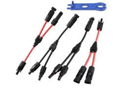 Cable paralelo Y-Bypass, conector solar para paneles solares con doble anillo de sellado, IP68 a prueba de agua, compatible con sistemas de alta tensión