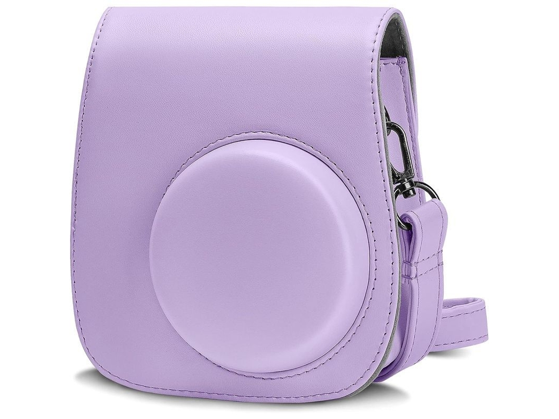 2026-estuche Para Cámara Instax Mini 11, Púrpura, Cuero Pu, Cremallera, Correa Ajustable, Funda Protectora