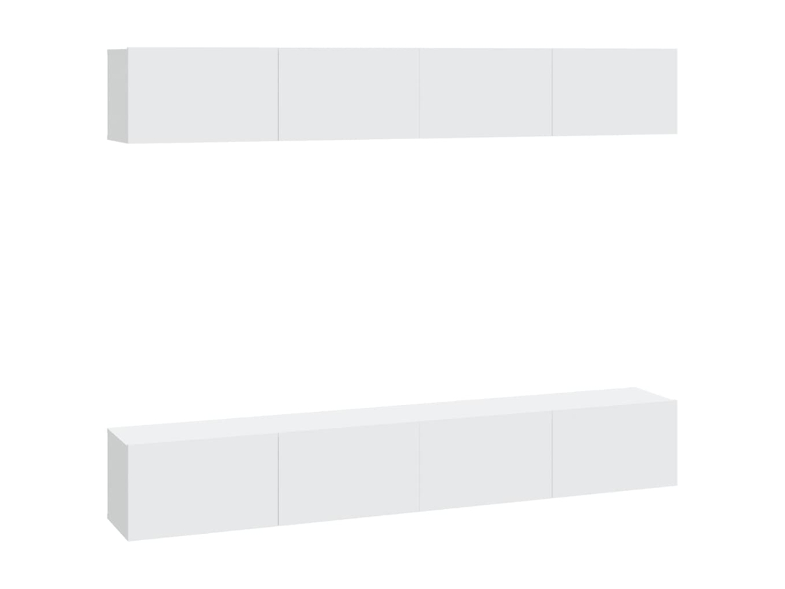 Muebles de TV de pared, 4 piezas, 100x30x30 cm, blanco, MAISON EXCLUSIVE