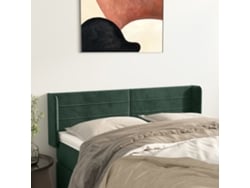 Cabecero De Terciopelo Verde Oscuro 147x16x78/88 Cm