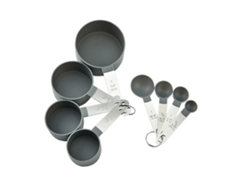 Set De Vasos Y Cucharas Medidoras, 8 Piezas Acero Inoxidable Preciso Para Ingredientes Secos Y Líquidos, Fácil De Limpiar Y Almacenar