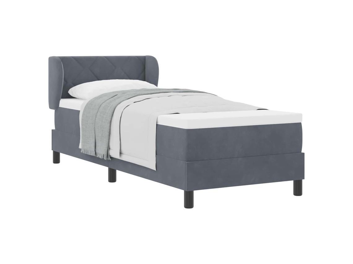 Maison Exclusive - Cama Tipo Box Spring Gris Oscuro 80 X 200 Cm Terciopelo