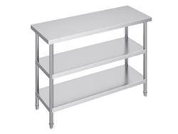 Mesa de Acero Inoxidable para Cocina y Taller 457x1219 Mm con Estante Ajustable Tekmaquinas