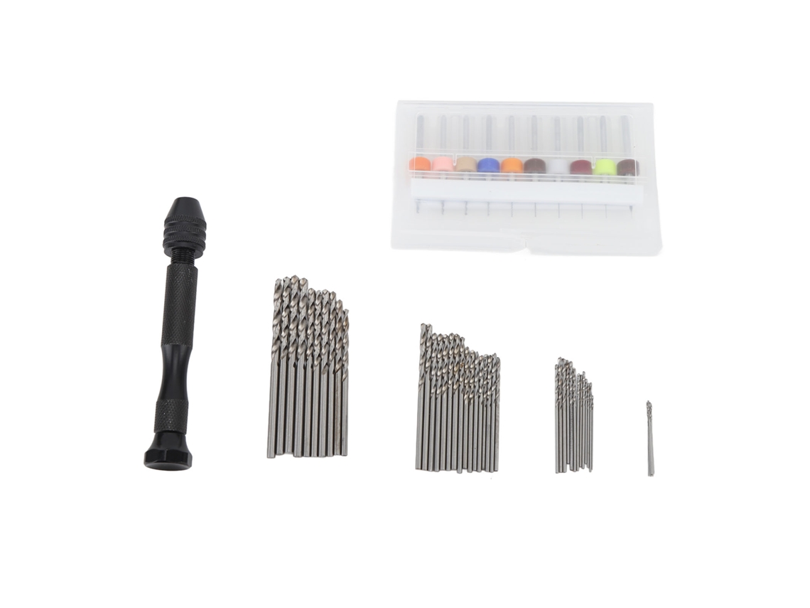 Set De 57 Brocas De Taladro Manual Pinza Taladro 46 Brocas Micro Espirales 10 Brocas Mini Pcb 0.1‑1mm