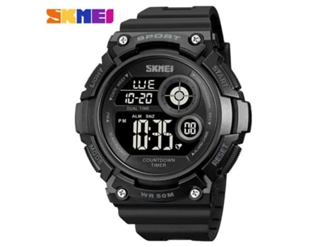 Reloj Deportivo LED para Niños,Reloj Deportivo Electrónico Impermeable con Relojes Despertadores Luminosos-Máquina Negra LUUCOZK