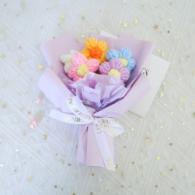 Ramos Miniatura De Profiteroles Tejidos A Crochet, Ramos Hechos A Mano, Arreglos Florales Tejidos.