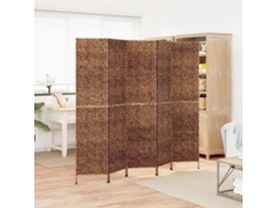 Biombo De 5 Paneles Jacinto De Agua Marrón 205x180 Cm