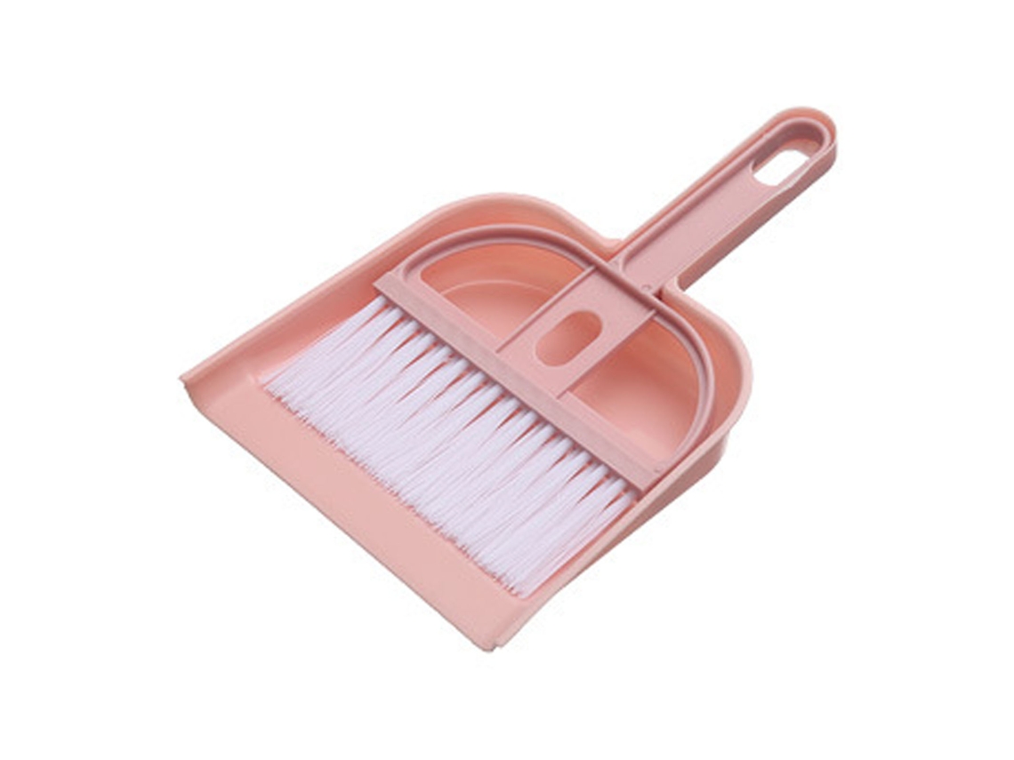 Juego De Mini Escoba Y Recogedor De Plástico Rosa Nórdico Para La Limpieza De Oficinas.