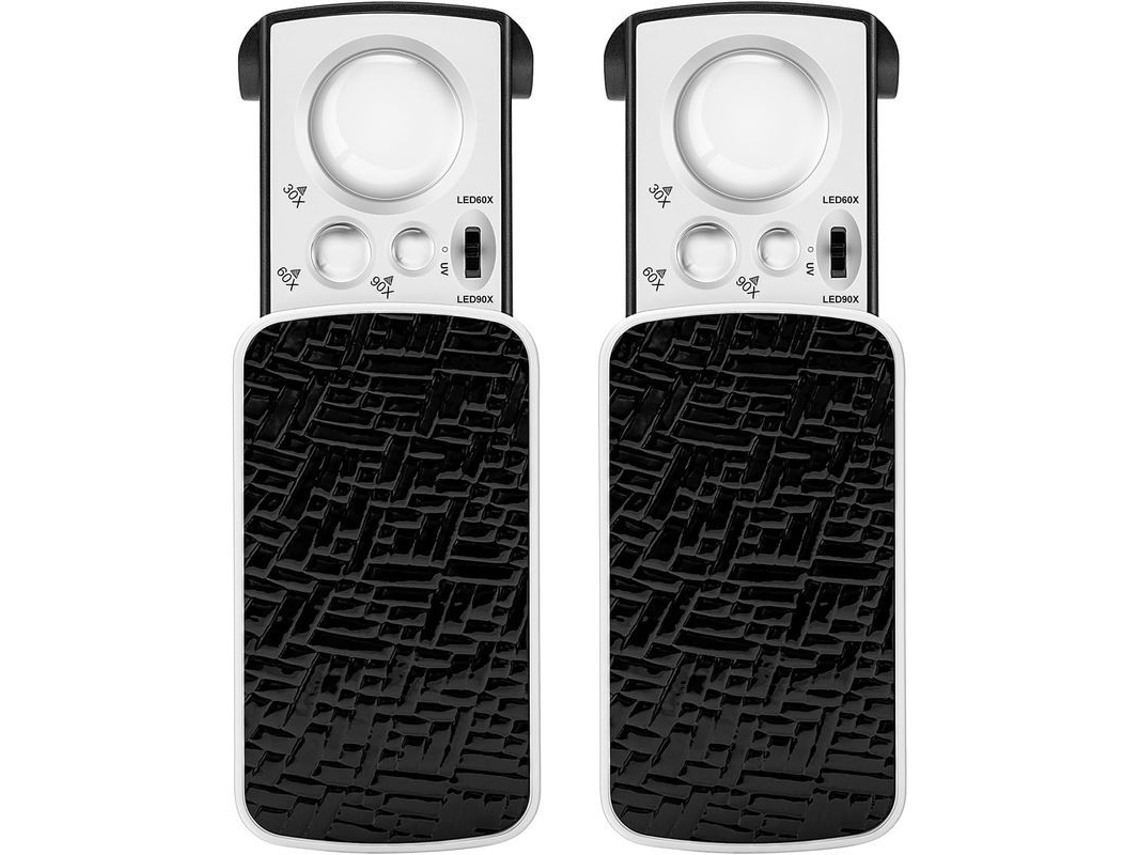 Paquete De 2 Lupas Para Joyería Con Luz Led/uv, 30x/60x/90x, Diseño Deslizante Para Joyería, Monedas, Sellos Y Piedras.