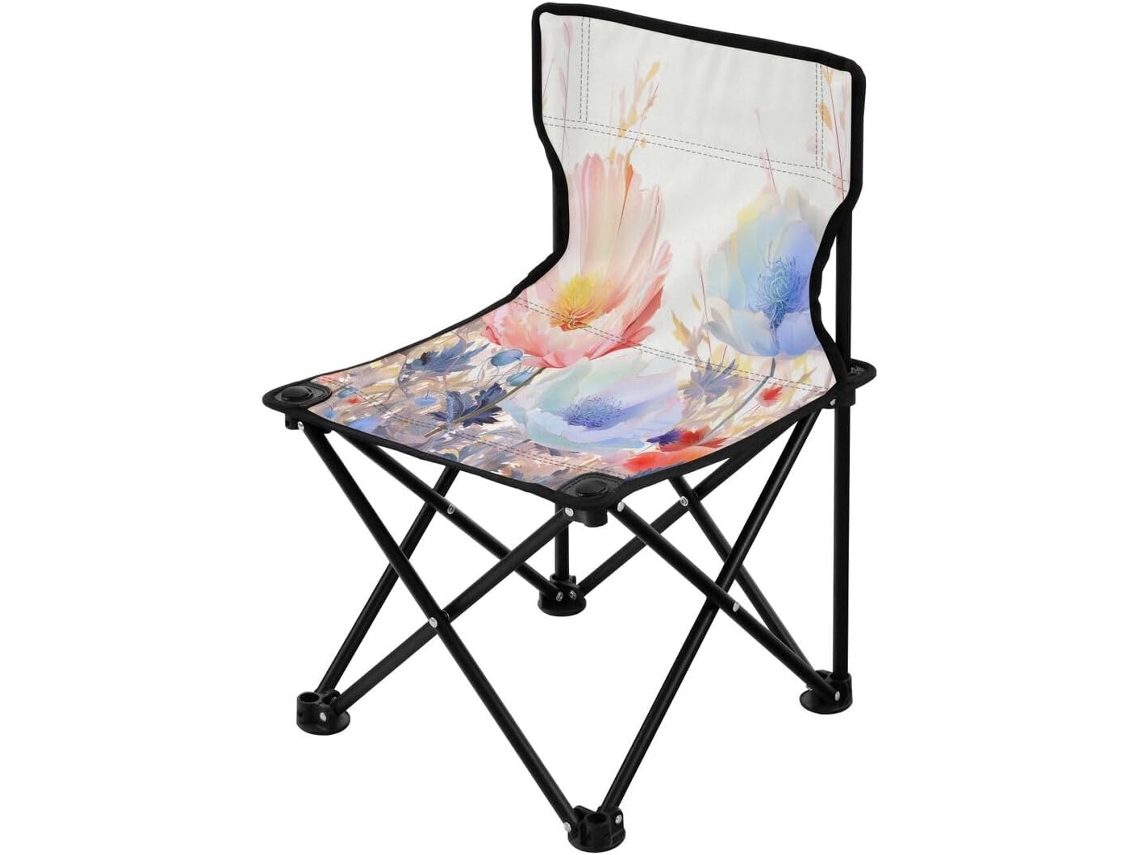 Silla Plegable Ligera Con Estampado Resistente Duradera Portátil Fácil De Instalar