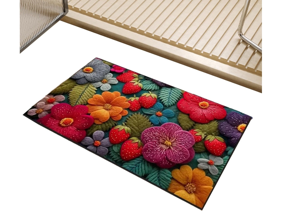 Alfombrilla De Baño Retro Suave Y Lavable Alfombra Cuadrada Para Decoración De Interiores, Balcón, Etc.